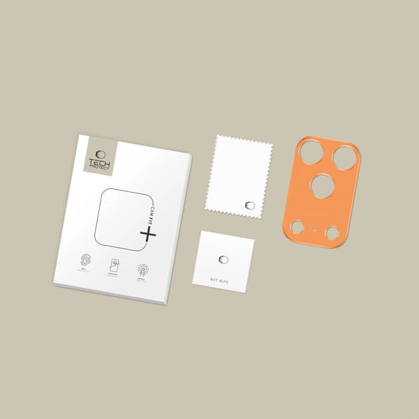 Tech-Protect iPhone 17 Pro kameralinsedæksel Camalloy Fit Plus Orange