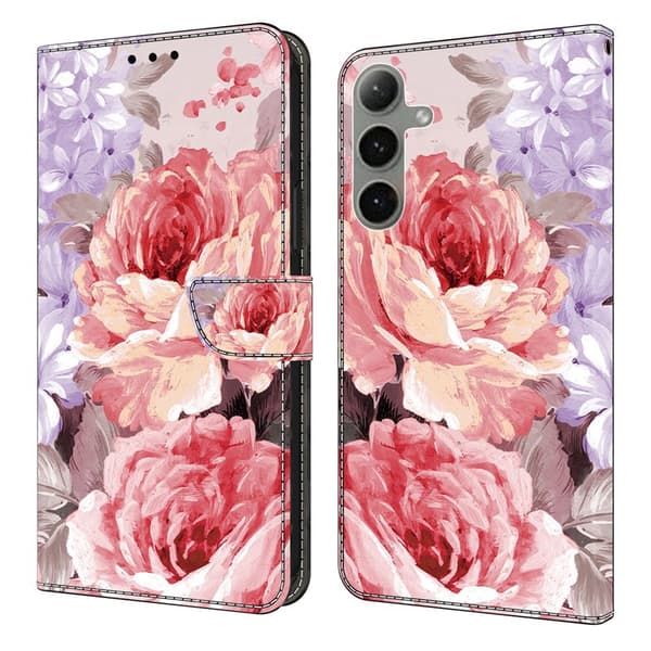Plånboksfodral för Samsung Galaxy S26 Plus Konstläder Mönster - Oljemålning Ros