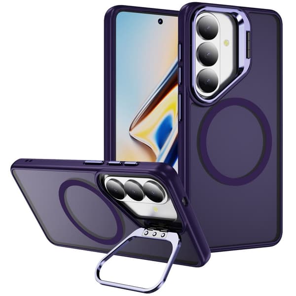 Mobilskal för Samsung Galaxy S26 Plus Magnetiskt Kickstand PC + TPU - Mörklila