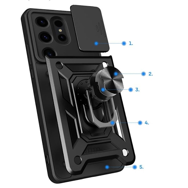 Galaxy S24 Ultra Mobilskal Hybrid Armor Camshield - Blå