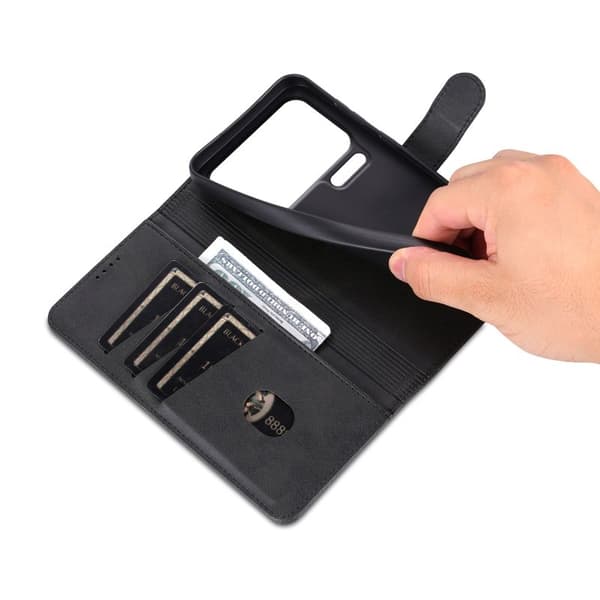 AZNS Xiaomi 17 Pro Max Plånboksfodral Konstläder - Svart
