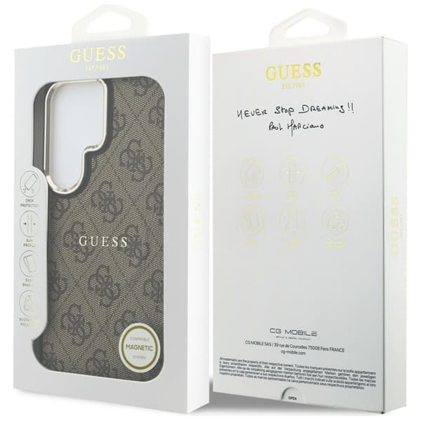 Guess Mobilskal För Galaxy S26 Ultra MagSafe 4G Embossed Ring - Brun Brun