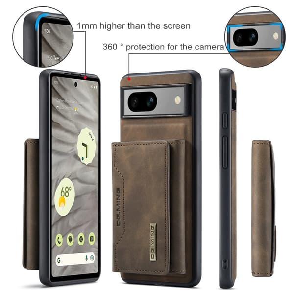 DG.MING M2 Series Mobilskal till Google Pixel 8a Detachable Wallet Brun