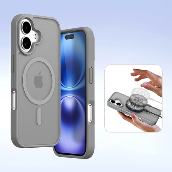 Dux Ducis iPhone 16 Punge Taske Lawa Læder - Grå Grå