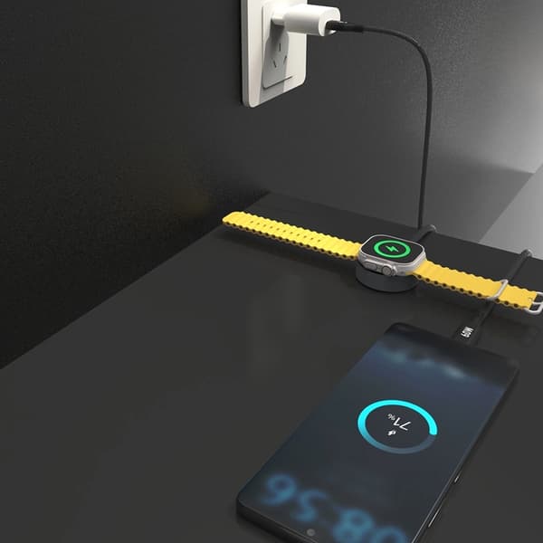 Dudao 2in1 Apple Watch oplader m/USB-C-kabel - sort Black