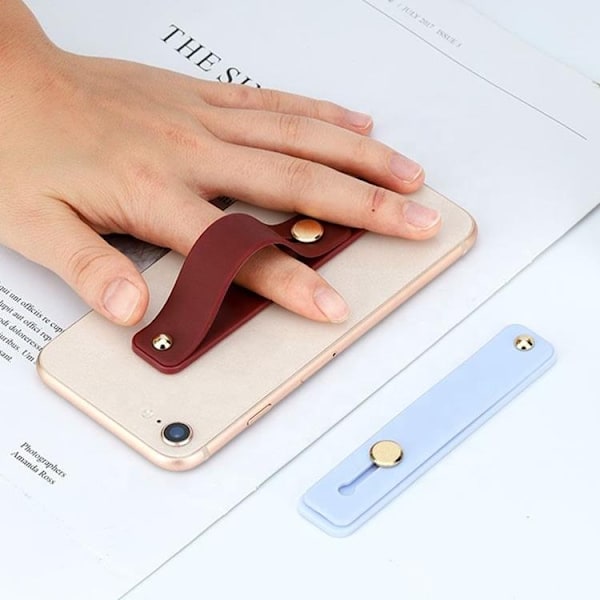 Self-Adhesive Silikon Finger Mobilgrip Strap - Grön