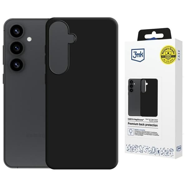 3MK Telefontaske til Galaxy S25 Plus MagSafe Hardy Silikone - Sort Svart