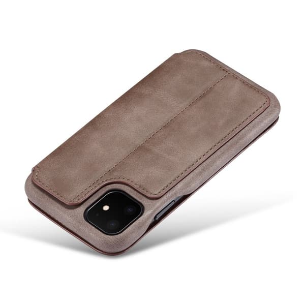 LC.IMEEKE Mobilskal till iPhone 11 Retro Stil Äkta Läder - Brun