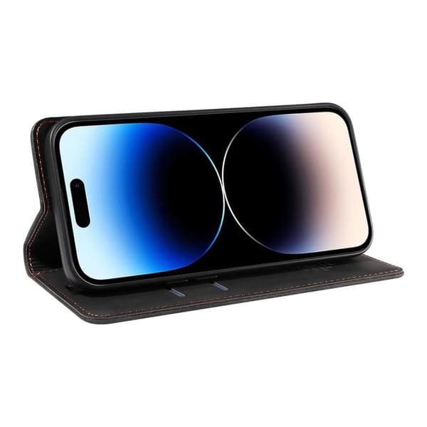 BETOPNICE 003 iPhone 14 Pro Max Plånboksfodral Konstläder - Svart