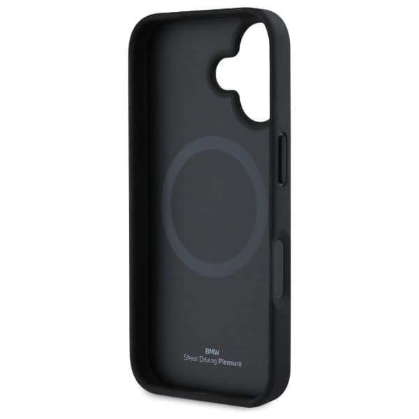 BMW telefontaske til iPhone 16 MagSafe Textured and Line - Sort Black