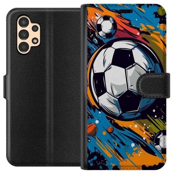 Plånboksfodral till Samsung Galaxy A13 med Fotbollar