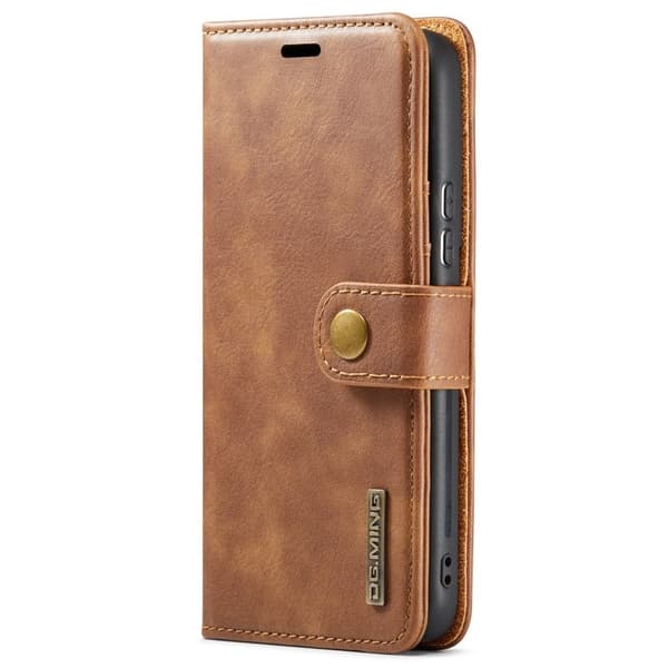 DG.MING Galaxy S22 5G Plånboksfodral 2-i-1 Äkta läder Skydd Brun