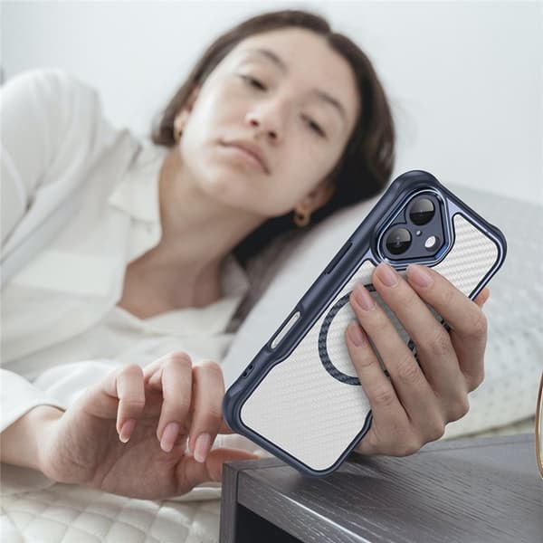 Mobilskal till iPhone 17 MagSafe Carbon Fiber - Blå Blå