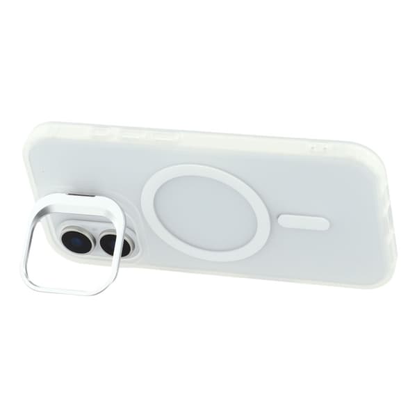 Mobilskal till iPhone 17 MagSafe Lins Kickstand - Transparent Vit Vit