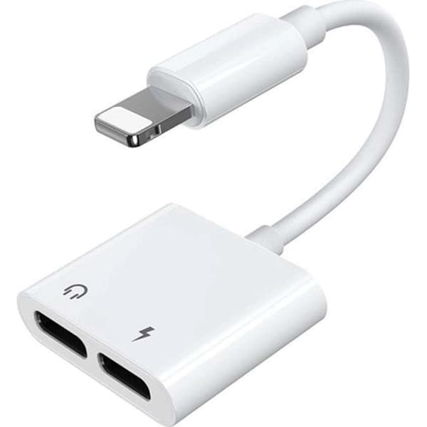 Joyroom Lightning - 2x Lightning hovedtelefonadapter Hvid White