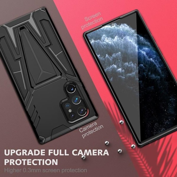 V-Shaped Kickstand Skal Galaxy S22 Plus - Svart Svart