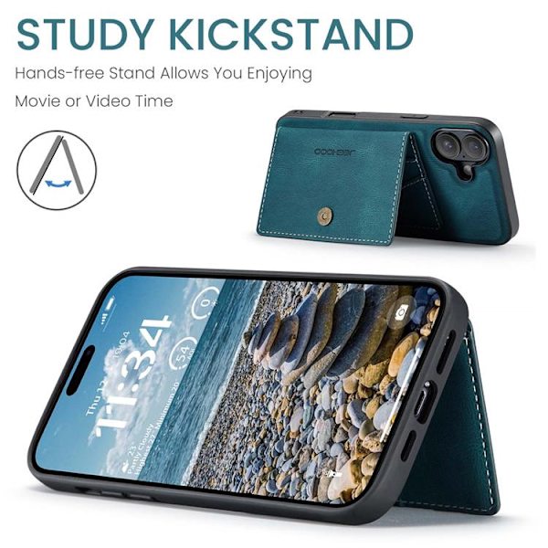 JEEHOOD iPhone 17 Mobilskal KonstLäder + Plast Avtagbar - Blå Blå
