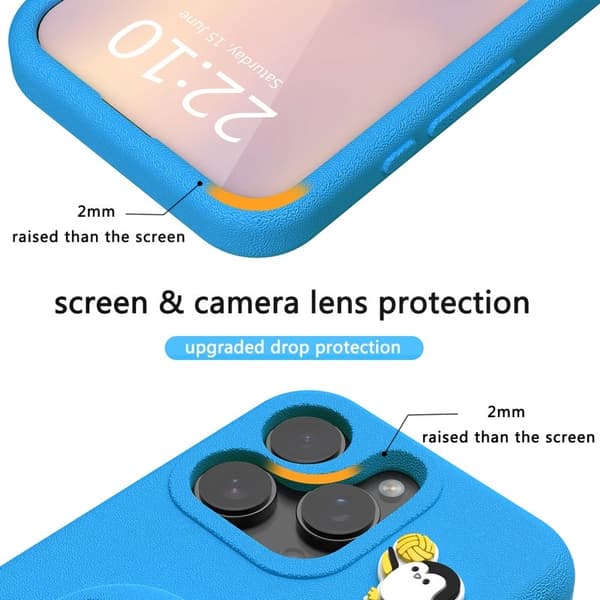 Penguin Mobilskal till iPhone 14 Pro Max Kickstand Stöttålig EVA - Blå