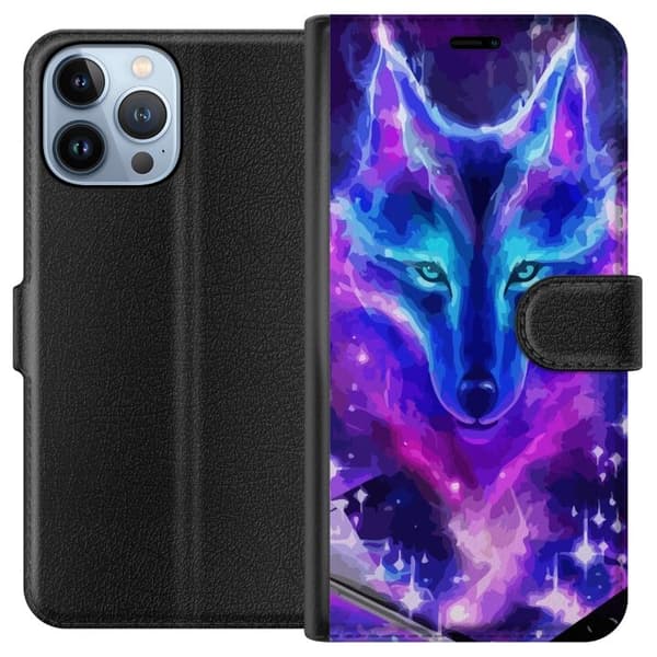 Plånboksfodral till Apple iPhone 13 Pro Max med Neon Varg