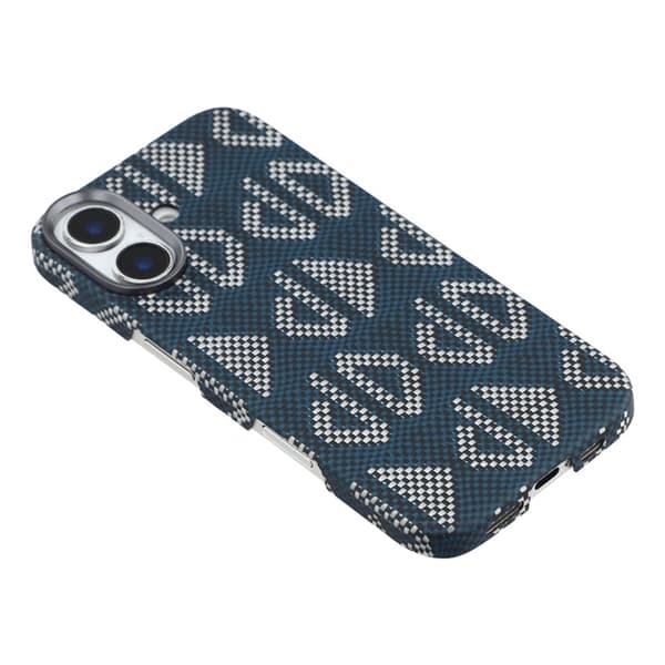 Mobilskal till iPhone 17 MagSafe Aramid Fiber Geometric - Blå Blå