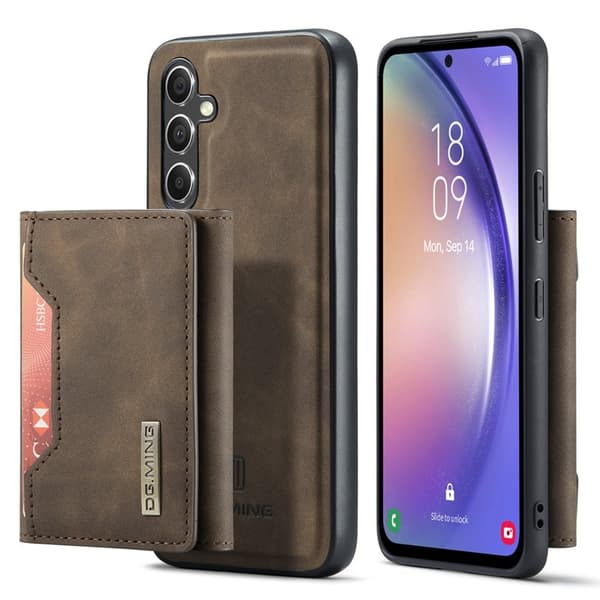 DG.MING Samsung Galaxy A54 5G Konstläder Plånboksfodral Brun