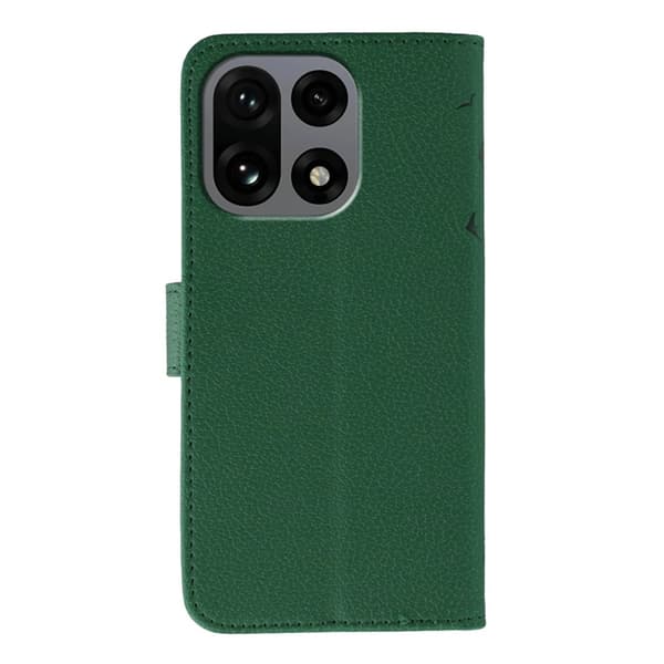 OnePlus 15 5G Plånboksfodral Imprint PU Läder Grön