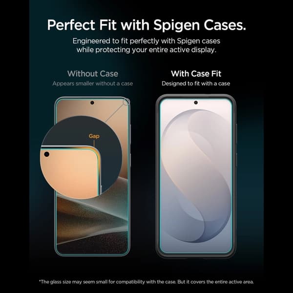 [2-Pack] Spigen Härdat Glas Skärmskydd För Galaxy S26 FE EZ Fit Pro - Clear