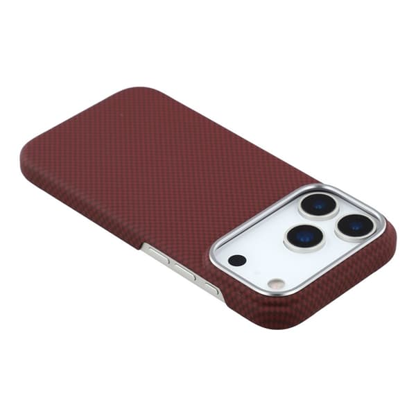 Mobilskal till iPhone 17 Pro MagSafe Carbon Fiber Vinröd