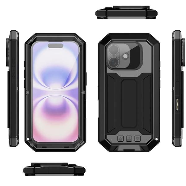 R-JUST Mobilskal till iPhone 17 Med Härdad Glas - Svart Svart