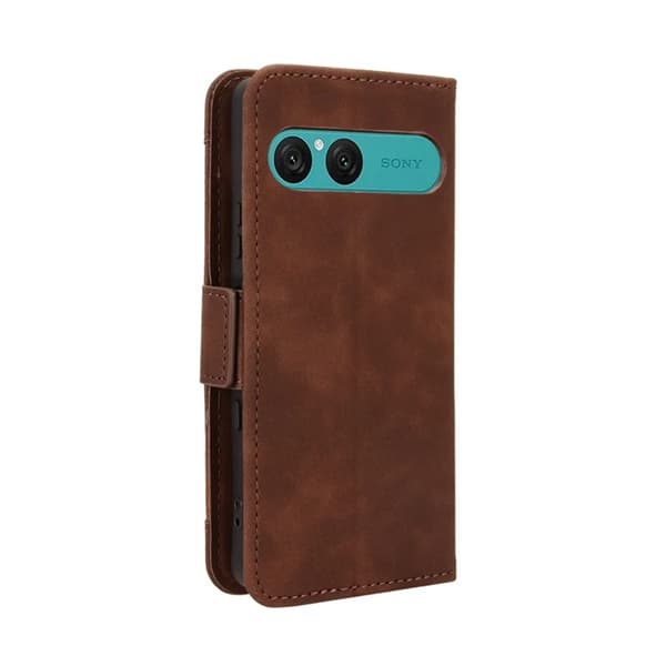 Sony Xperia 10 VII Plånboksfodral Konstläder - Brun Brun