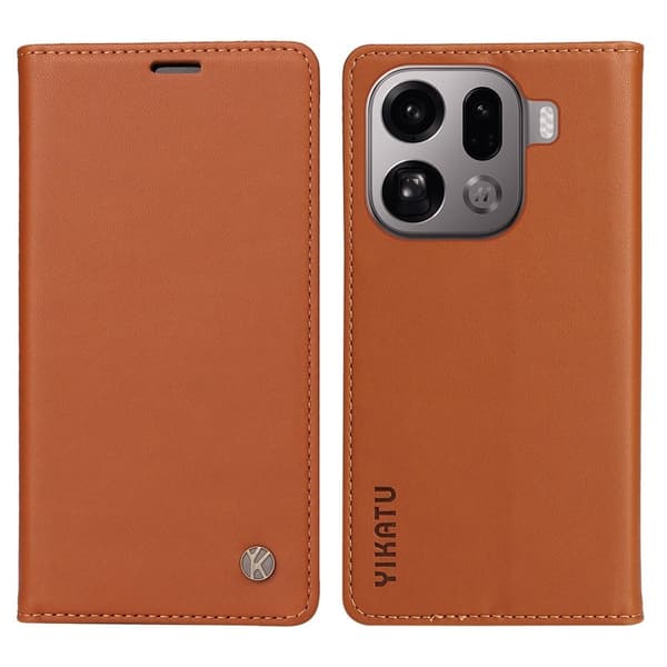 YIKATU Oppo Find X9 Pro 5G Plånboksfodral Konstläder - Brun