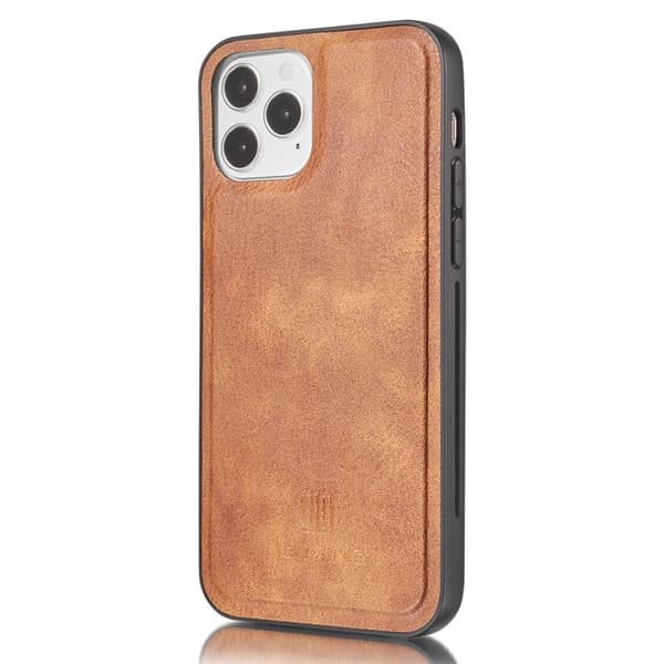 DG.MING iPhone 13 Plånboksfodral Full Protection Äkta läder 2-i-1 Brun