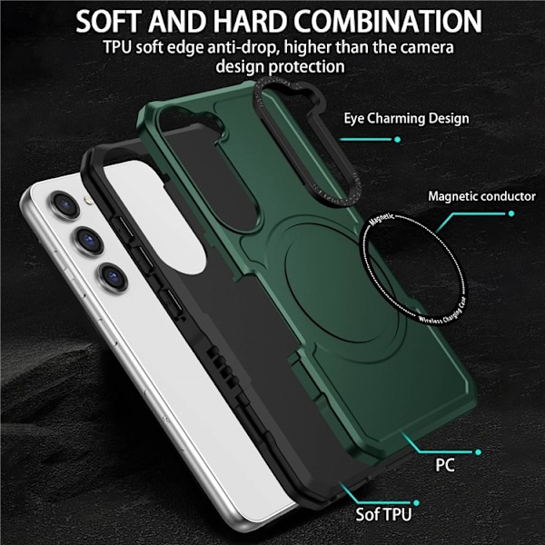 Galaxy S23 Plus Skal Magsafe Anti Drop - Grön