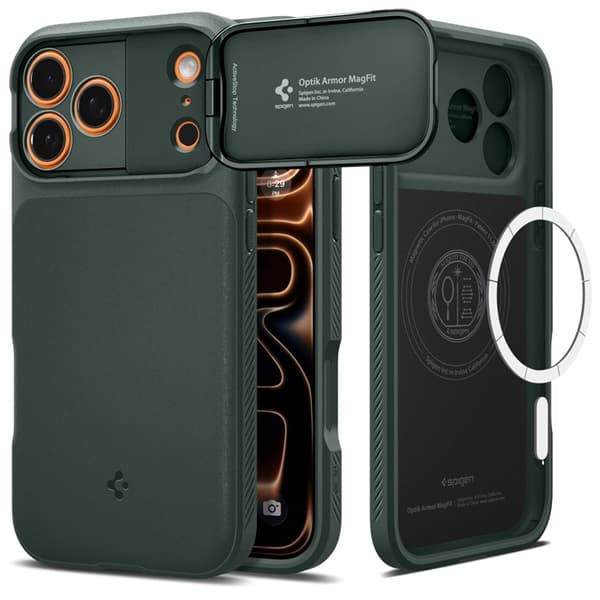Spigen Mobilskal till iPhone 17 Pro MagSafe Optik Armor - Abyss Grön Grön