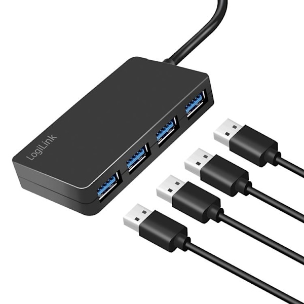 Logilink HUB USB 3.0 4x USB-A Svart