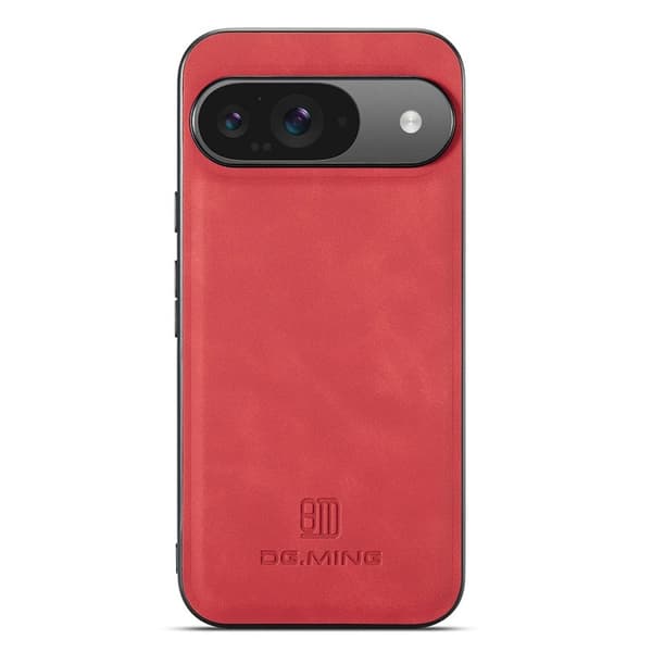 DG.MING Mobilskal till Google Pixel 10 Pro PU Läder Hybrid Röd