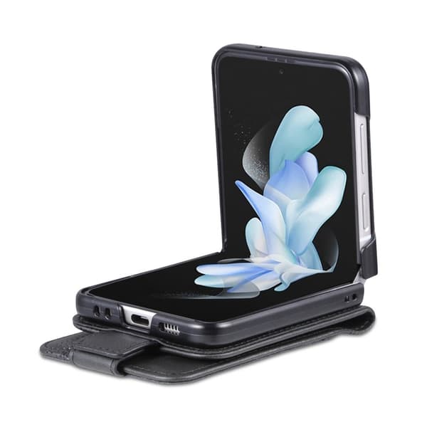 AZNS Samsung Galaxy Z Flip5 Plånboksfodral Konstläder - Svart