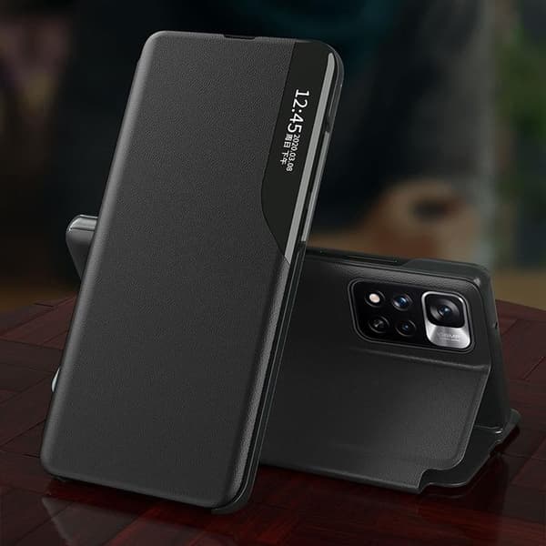 Eco Læder View Cover Xiaomi Poco M4 Pro 5G - Blå Blå