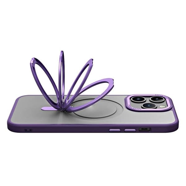 iPhone 15 Pro -puhelinkotelo Magsafe-jalustalla - violetti Lila