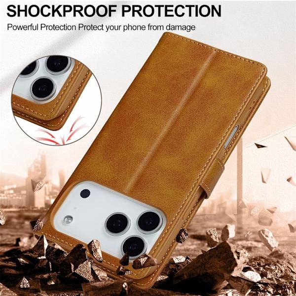 LC.IMEEKE iPhone 17 Pro Max Plånboksfodral Konstläder - Gul
