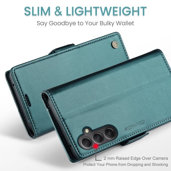 CASEME Plånboksfodral Konstläder för Samsung Galaxy A34 5G - Grön