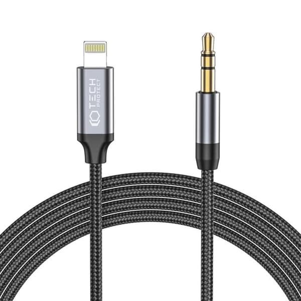 Tech-Protect Lightning To Aux Mini (3.5mm) Kaapel 100 cm Musta Svart