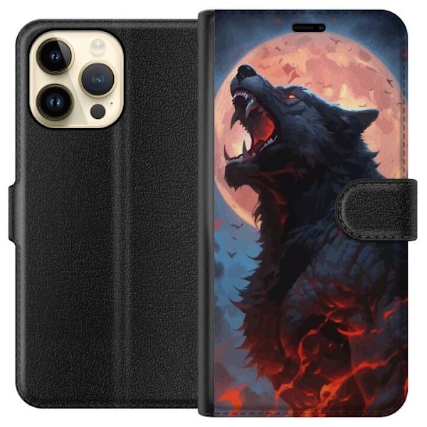 Plånboksfodral till Apple iPhone 15 Pro Max med Ylande varg