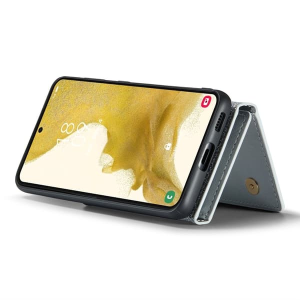 DG.MING M3 Series Konstläder Plånboksfodral till Samsung Galaxy S22+ 5G Silver