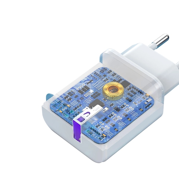 Dudao Väggladdare A20EU 18W + Lightning Kabel - Vit Lightning