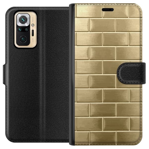 Plånboksfodral till Xiaomi Redmi Note 10 Pro med Gyllene Murstenar
