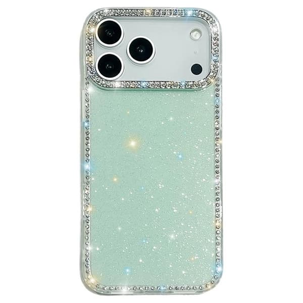 Mobilskal till iPhone 17 Pro Max Rhinestone Edge - Glitter Ljusgrön Grön