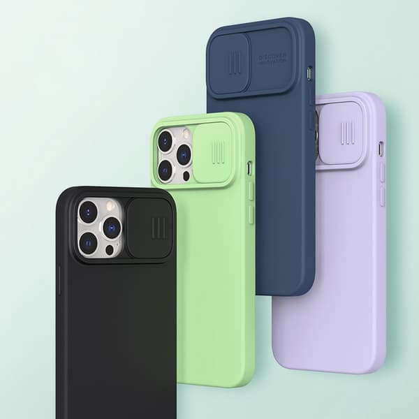 Nillkin CamShield Silkeagtig Silikone Taske til iPhone 13 Pro Max - Blå Blue