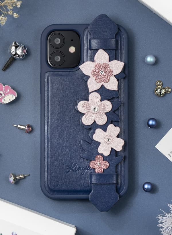 Kingxbar Sweet Swarovski Crystals Mobilskal iPhone 12 mini - Blå Blå