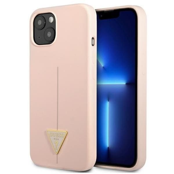 Guess iPhone 13 Skal Silicone Triangle - Pinkki Rosa